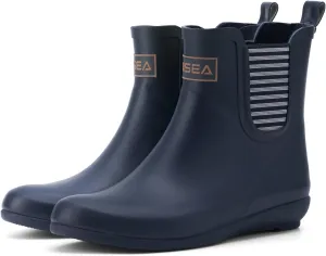 HISEA Women's Ankle Rain Boots Waterproof Chelsea Boots Rubber Garden Shoes Wedge Heel Anti-Slipping Rainboots for Ladies with Comfort Insole Lightweight Short Rain Shoes Outdoor Work Booties