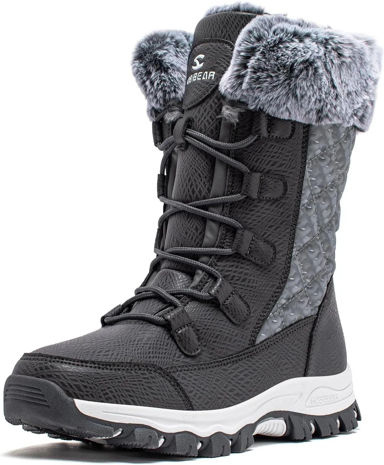 HOBIBEAR Women's Winter Snow Boots Waterproof Lightweight Warm Faux Fur Lined Mid-Calf Booties