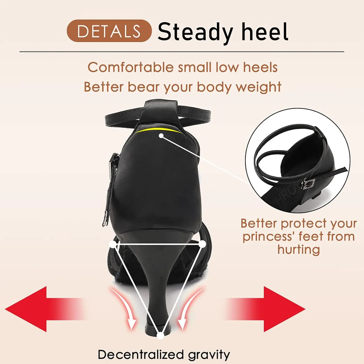 HROYL Women Latin Dance Shoes Professional Ballroom Salsa Practice Performance Dancing Shoes EM-217