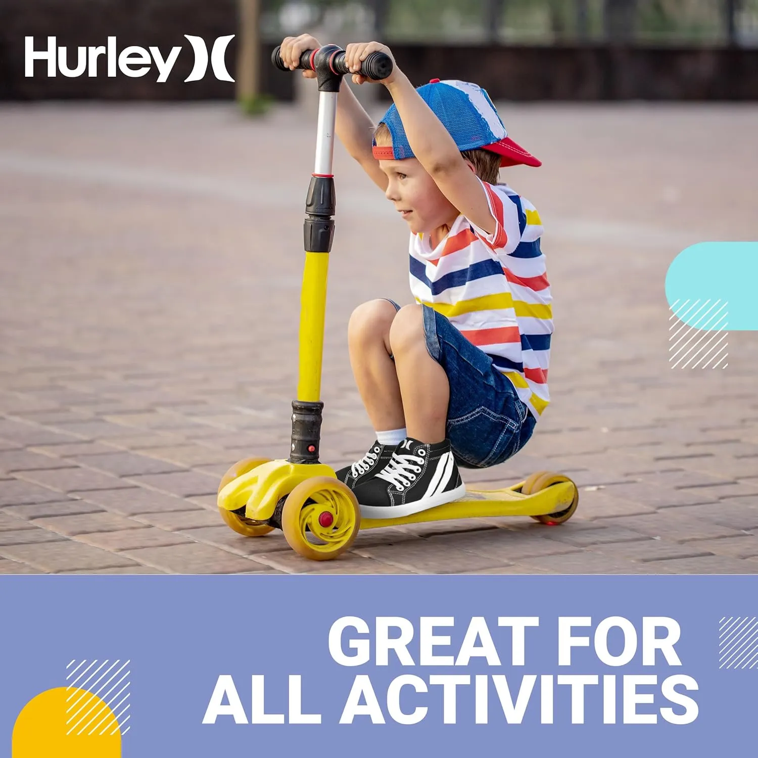 Hurley Kids Toddlers Elastic Laces Canvas Sneakers – High Cut Skateboarding Shoes for Toddlers and Little Kids, Sports Shoes for Boys and Girls, Sports Shoes for School Tate