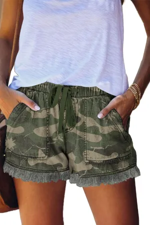 HVEPUO Women Casual Summer Shorts Elastic High Waisted Short Pants with Pockets