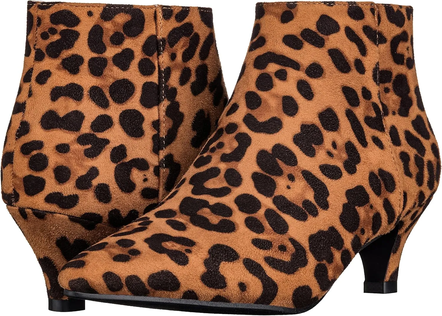 ILLUDE Women's Fashion Ankle Boots Pointed Toe Ankle Booties Low Heel Short Boots