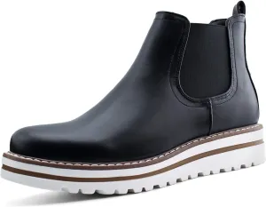 JABASIC Womens Chelsea Elastic Ankle Boots Waterproof Flat Boots