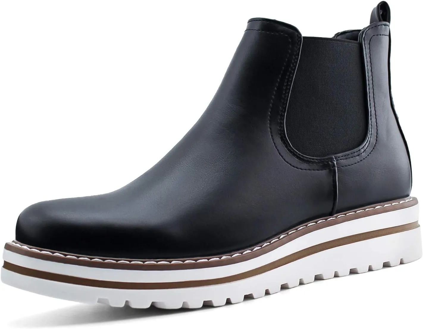 JABASIC Womens Chelsea Elastic Ankle Boots Waterproof Flat Boots