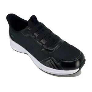Jambu Men's Dash Easy-Wear Slip-On, Soft Knit and Nubuck Construction, Removable Relax Foam Insoles, Comfort Rocker Bottom, Black, 8.5