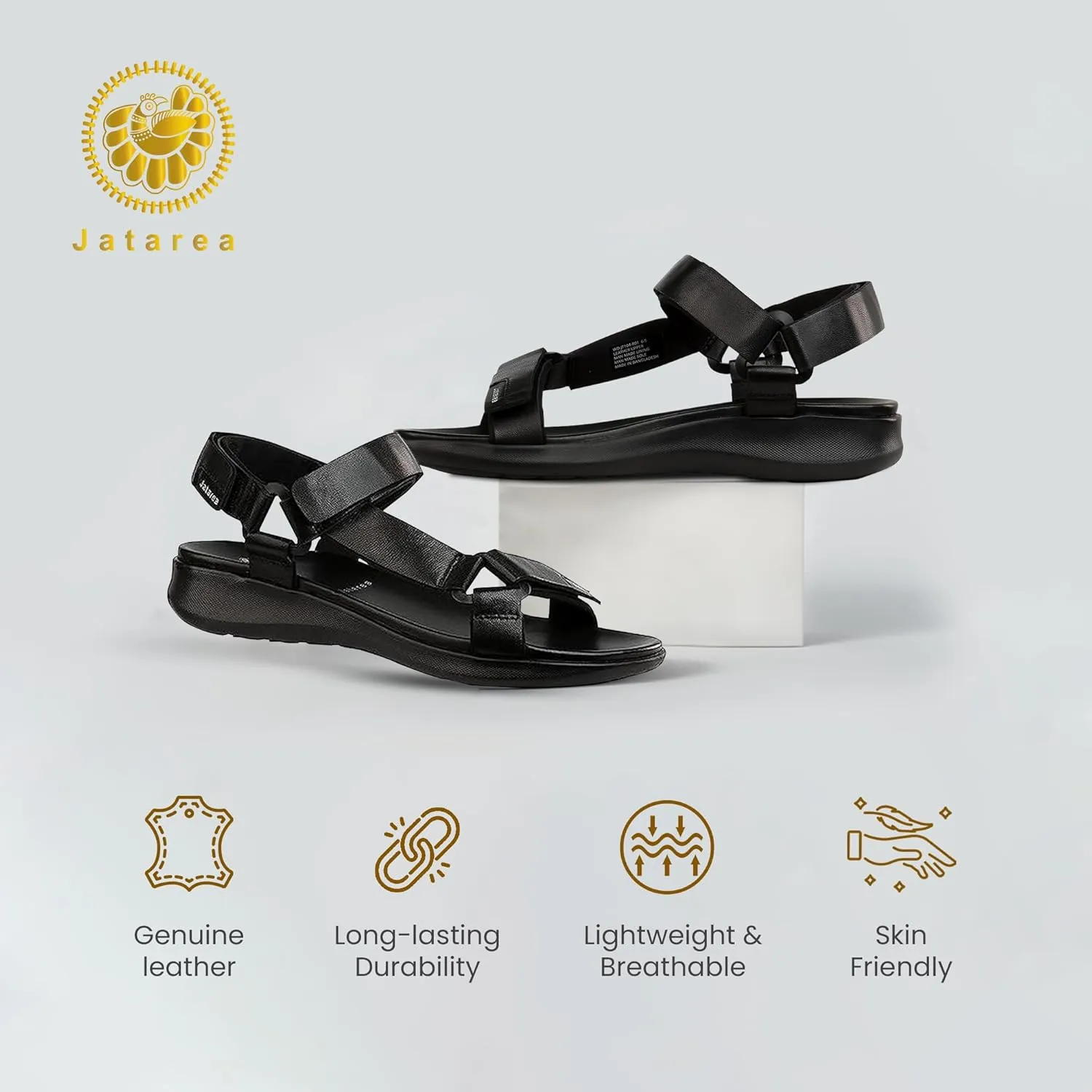 JATAREA Leather Sports Sandals for Women | Open Toe Slide Platform Perfectly Strappy and Classy Hiking Sandals Women | Casual Leather Outdoor Womens Walking Sandals with Arch Support & Comfort |Payal