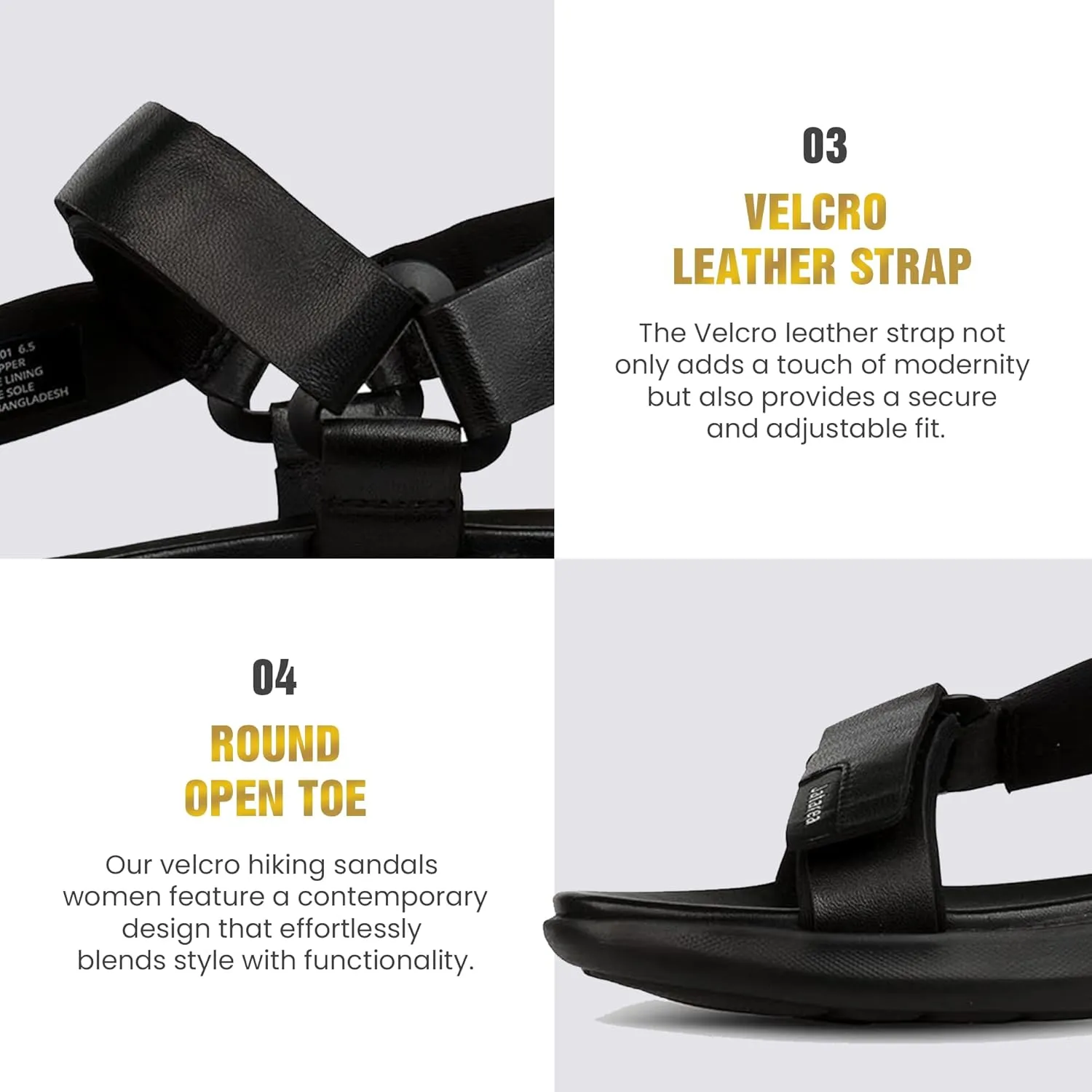 JATAREA Leather Sports Sandals for Women | Open Toe Slide Platform Perfectly Strappy and Classy Hiking Sandals Women | Casual Leather Outdoor Womens Walking Sandals with Arch Support & Comfort |Payal