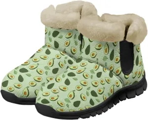 Jeiento Lemon Fruit Snow Boots for Women Anti-Slip Boots Winter Shoes Fashion Fuzzy Walking Boots