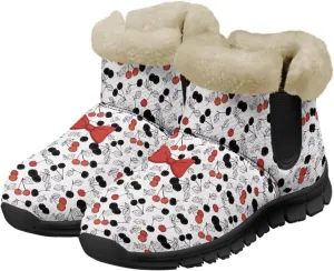 Jeiento Lemon Fruit Snow Boots for Women Anti-Slip Boots Winter Shoes Fashion Fuzzy Walking Boots