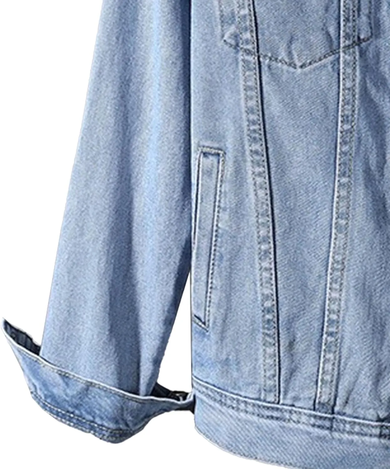 JEKE-DG Men's Button Down Vintage Jean Jacket Comfortable Classic Denim Jacket Trucker Casual Slim Fit Jacket Coat