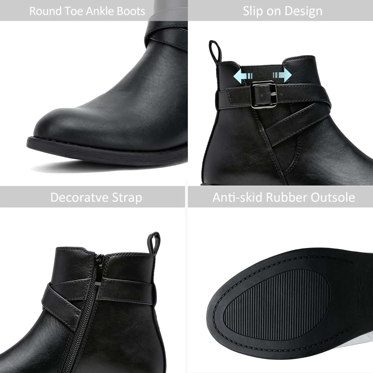 Jeossy Women's 9008 Ankle Boots Zipper Casual Fall Short Booties for Women