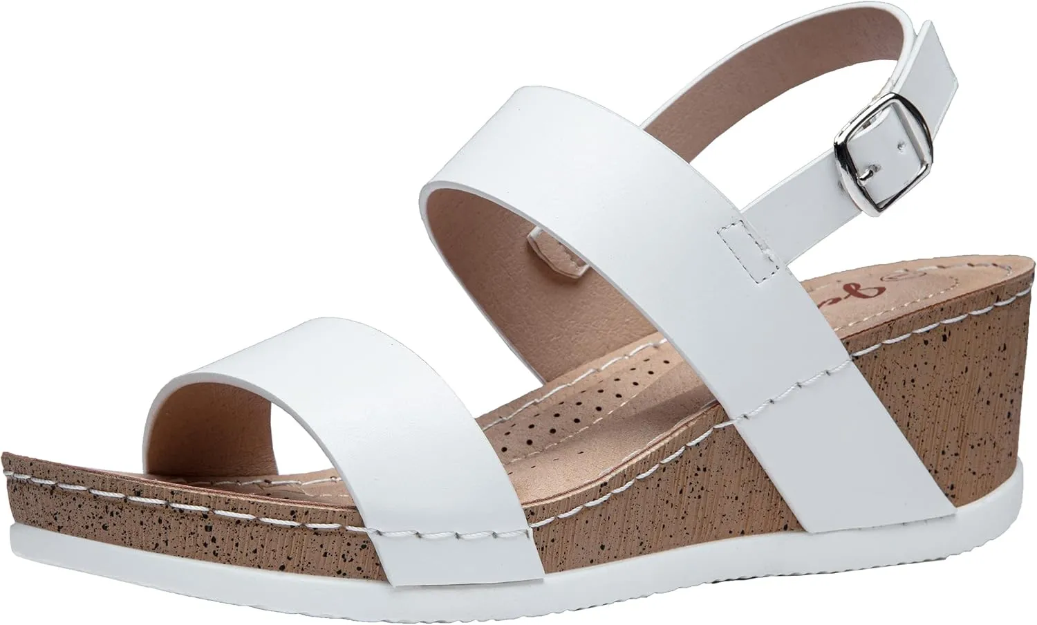 Jeossy Women's Platform Wedge Sandals 835 Comfortable Open Toe Ankle Strap Summer Walking Sandals with Buckle