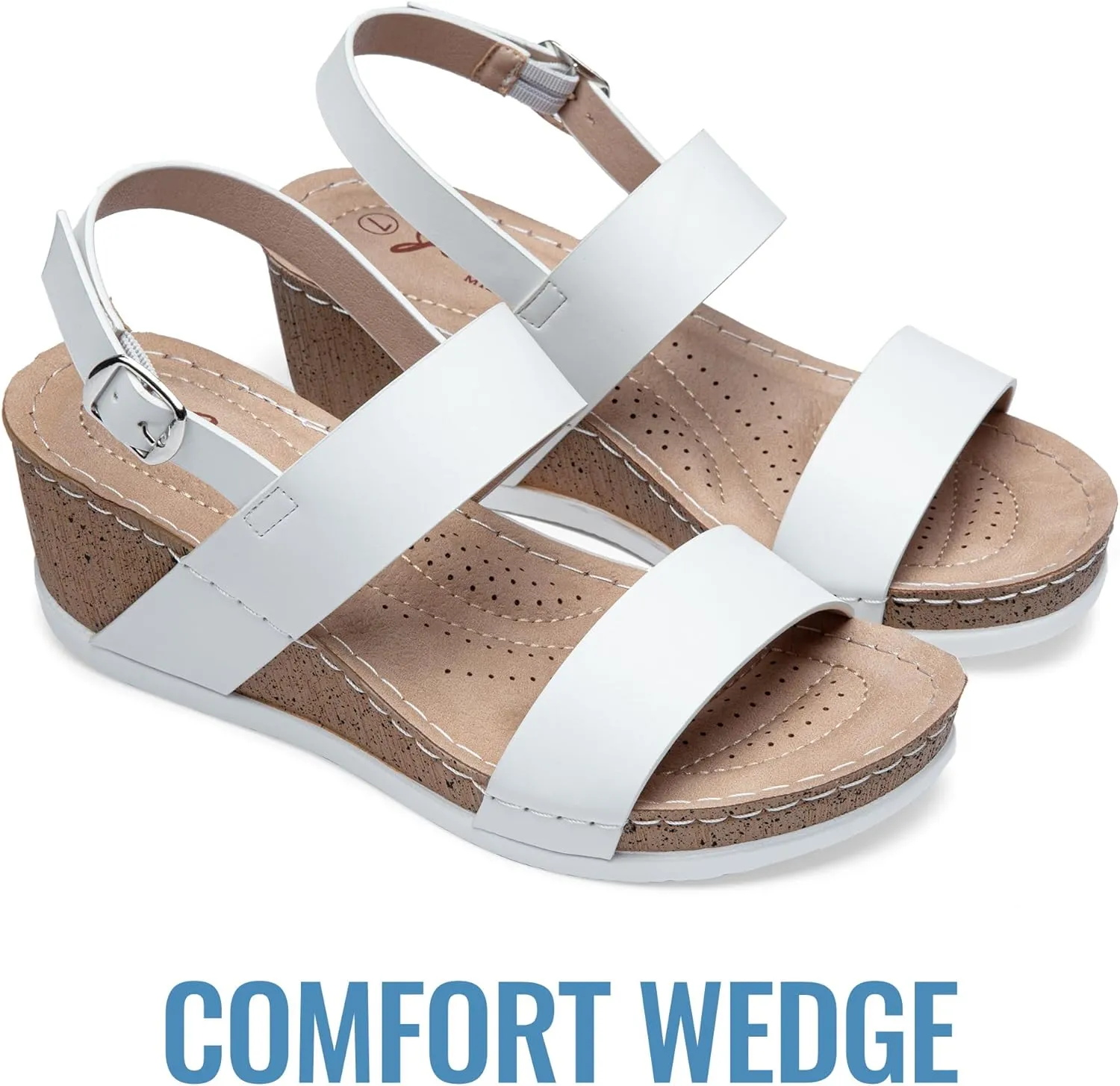 Jeossy Women's Platform Wedge Sandals 835 Comfortable Open Toe Ankle Strap Summer Walking Sandals with Buckle