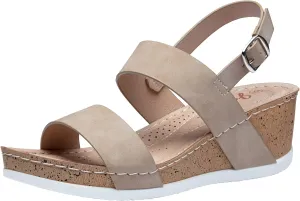 Jeossy Women's Platform Wedge Sandals 835 Comfortable Open Toe Ankle Strap Summer Walking Sandals with Buckle