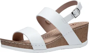 Jeossy Women's Platform Wedge Sandals 835 Comfortable Open Toe Ankle Strap Summer Walking Sandals with Buckle