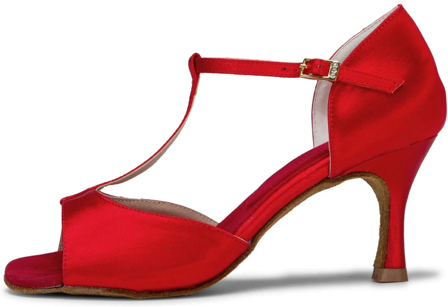 JIAJIA 20511 Women's Satin Sandals Flared Heel Latin Salsa Performance Dance Shoes