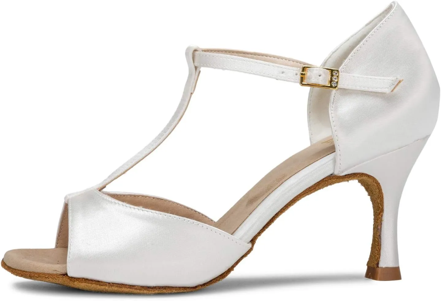 JIAJIA 20511 Women's Satin Sandals Flared Heel Latin Salsa Performance Dance Shoes