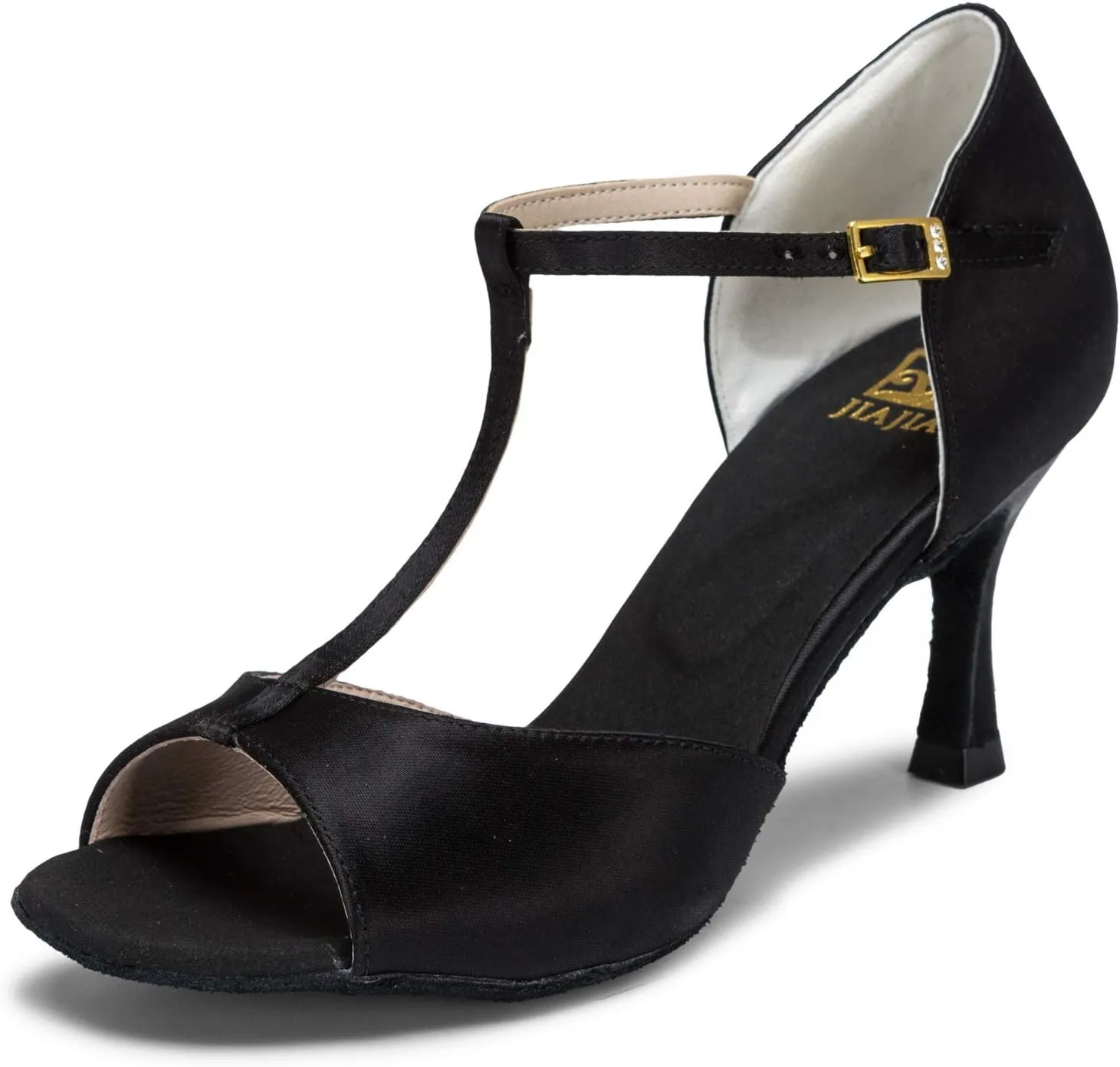 JIAJIA 20511 Women's Satin Sandals Flared Heel Latin Salsa Performance Dance Shoes
