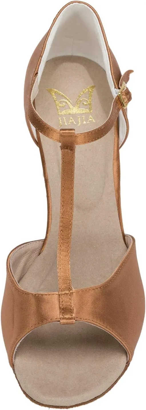 JIAJIA 20511 Women's Satin Sandals Flared Heel Latin Salsa Performance Dance Shoes