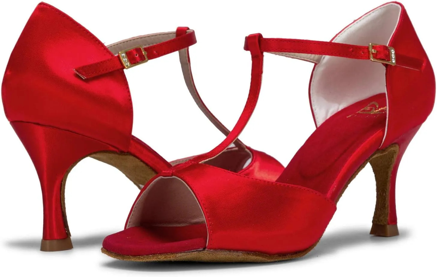 JIAJIA 20511 Women's Satin Sandals Flared Heel Latin Salsa Performance Dance Shoes