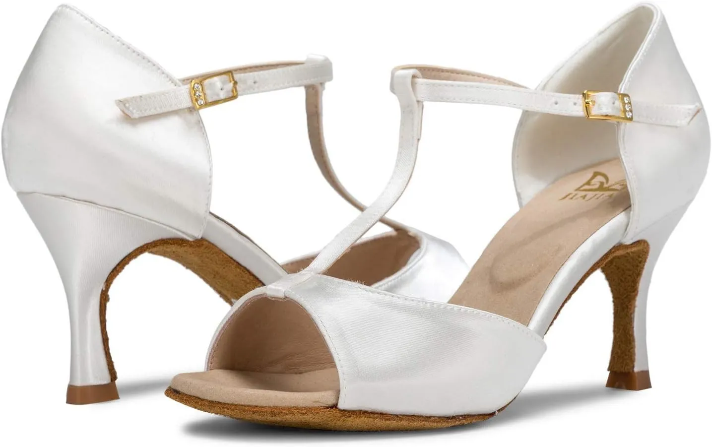 JIAJIA 20511 Women's Satin Sandals Flared Heel Latin Salsa Performance Dance Shoes