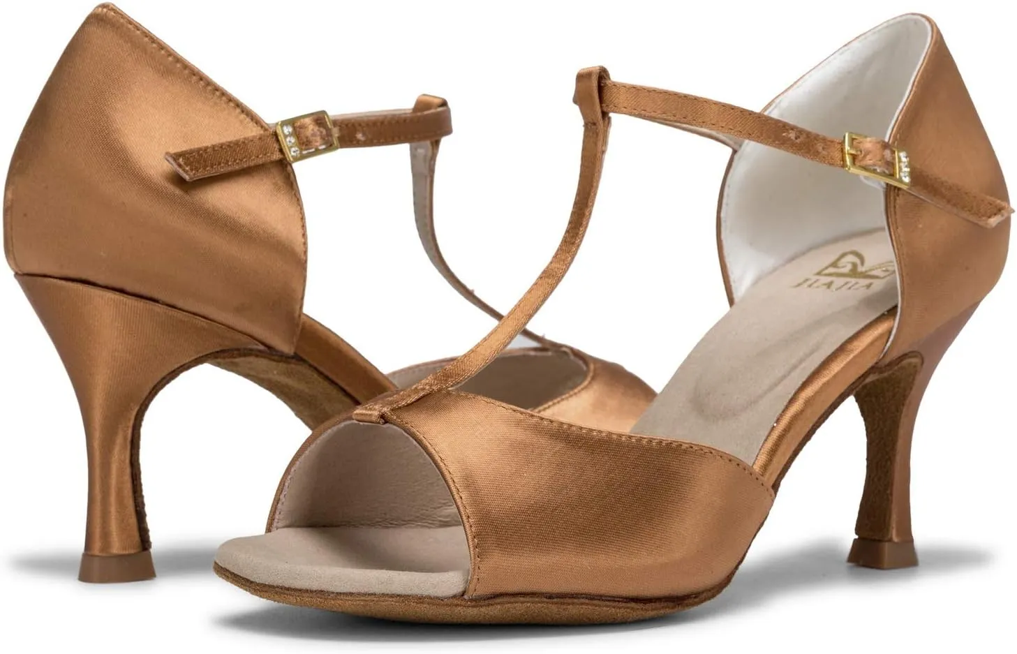 JIAJIA 20511 Women's Satin Sandals Flared Heel Latin Salsa Performance Dance Shoes