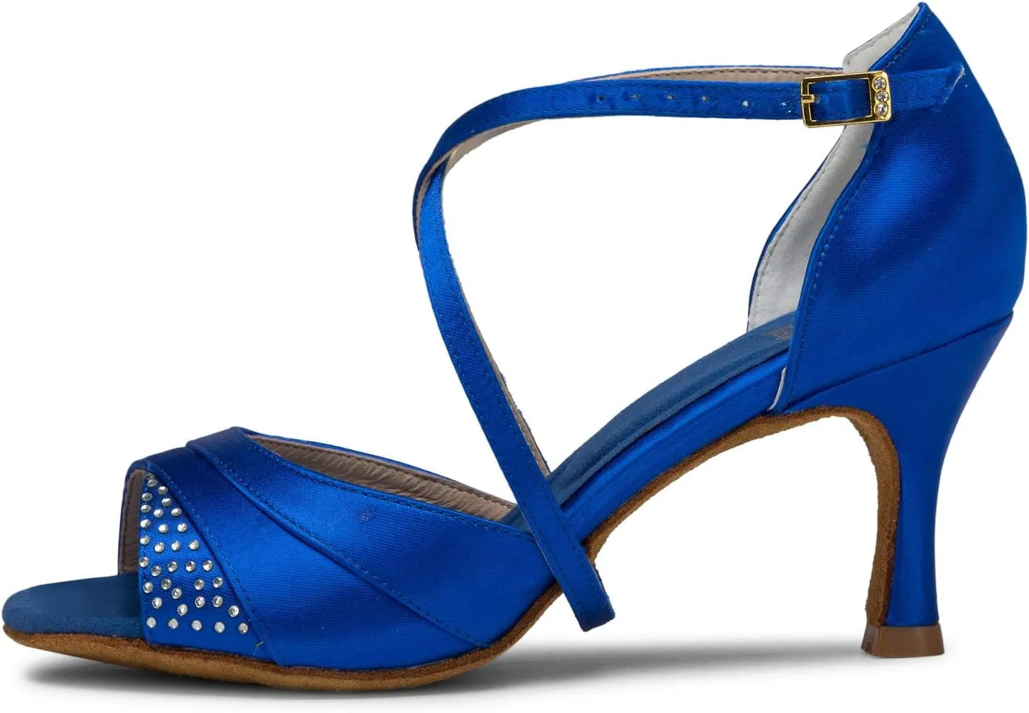 JIAJIA 20522 Women's Satin Sandals Flared Heel Latin Salsa Performance Dance Shoes