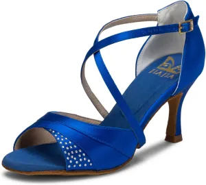 JIAJIA 20522 Women's Satin Sandals Flared Heel Latin Salsa Performance Dance Shoes