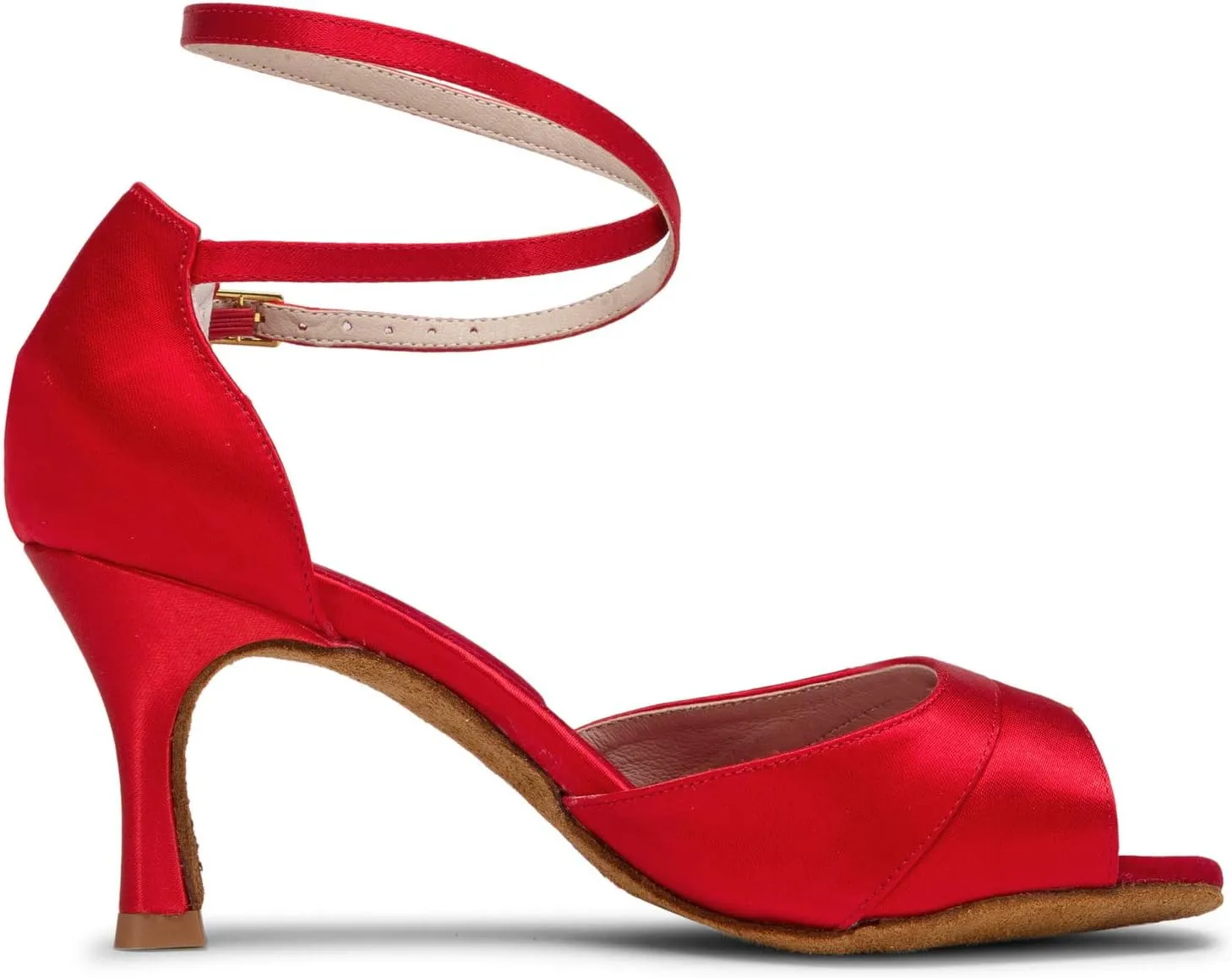 JIAJIA 20522 Women's Satin Sandals Flared Heel Latin Salsa Performance Dance Shoes