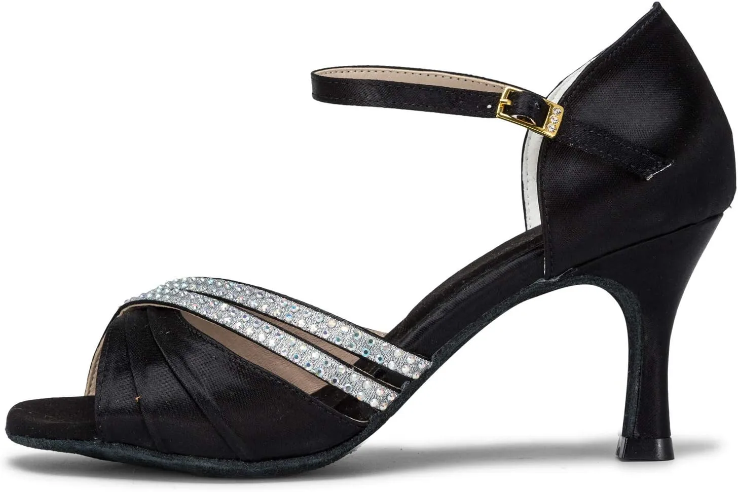 JIAJIA 20524 Women's Satin Sandals Flared Heel Latin Salsa Performance Dance Shoes