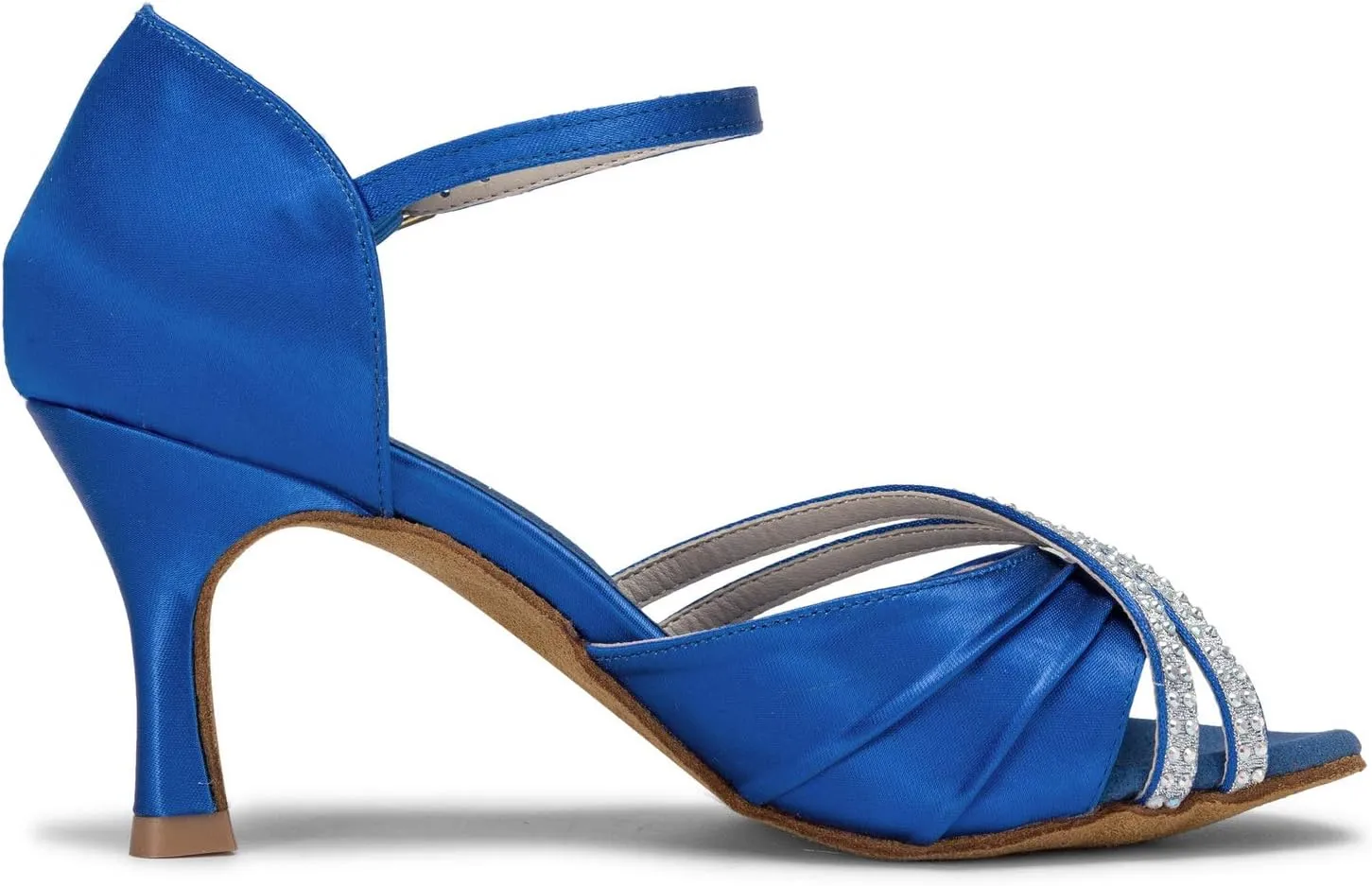 JIAJIA 20524 Women's Satin Sandals Flared Heel Latin Salsa Performance Dance Shoes