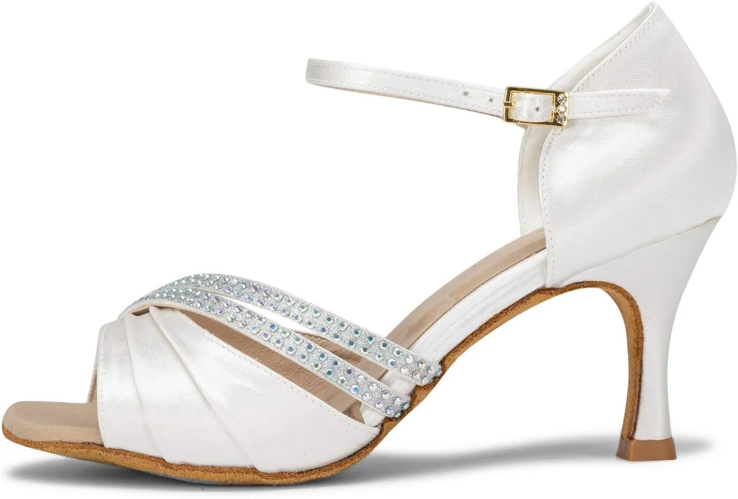 JIAJIA 20524 Women's Satin Sandals Flared Heel Latin Salsa Performance Dance Shoes