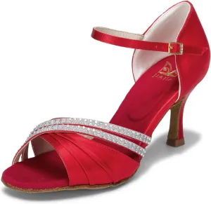 JIAJIA 20524 Women's Satin Sandals Flared Heel Latin Salsa Performance Dance Shoes