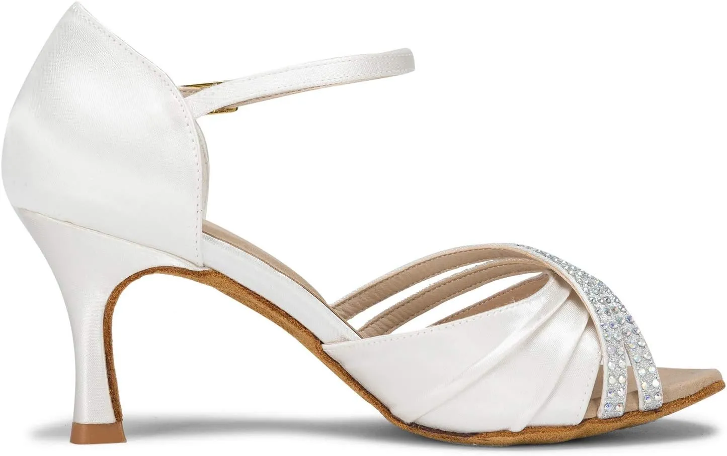 JIAJIA 20524 Women's Satin Sandals Flared Heel Latin Salsa Performance Dance Shoes