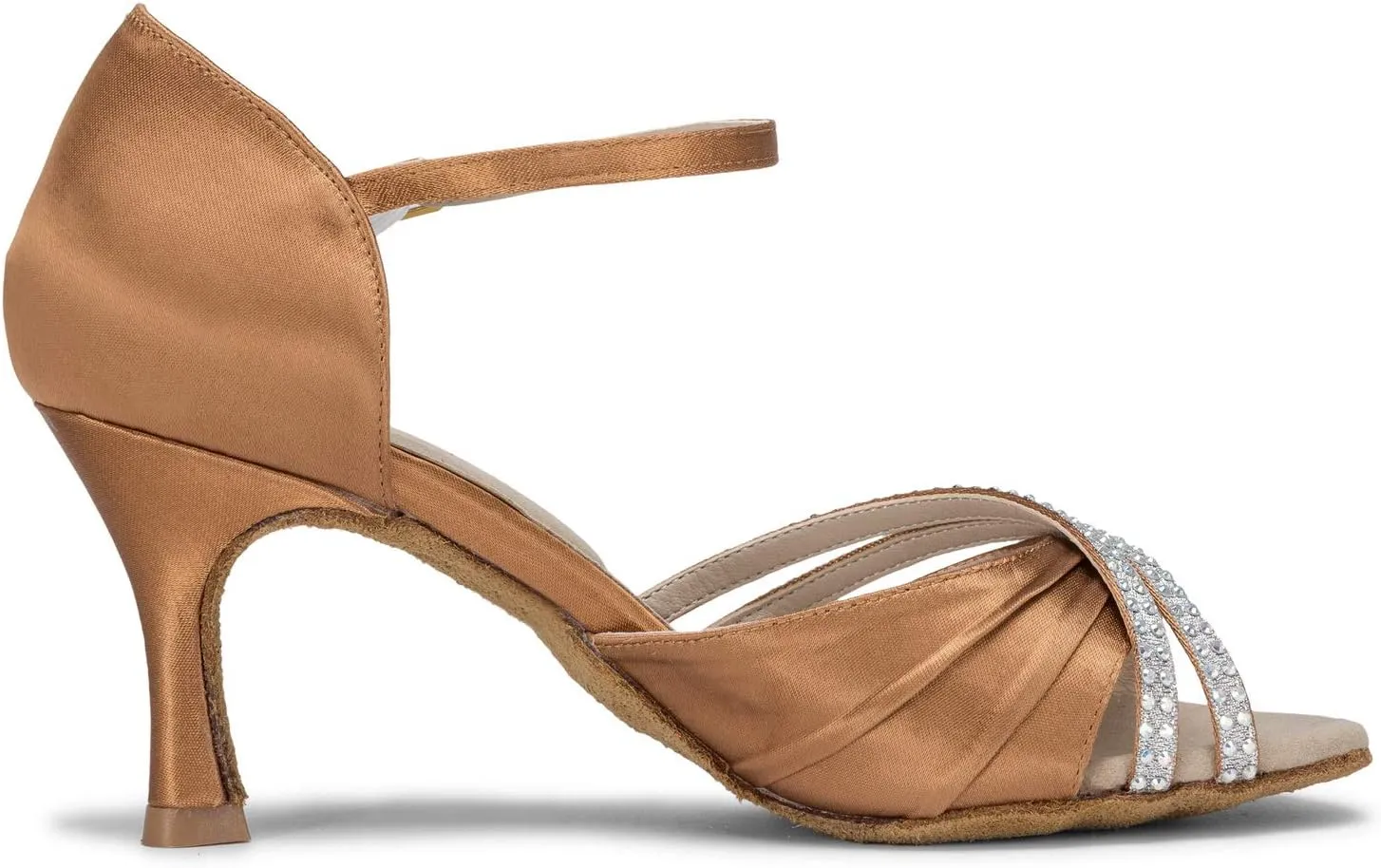 JIAJIA 20524 Women's Satin Sandals Flared Heel Latin Salsa Performance Dance Shoes