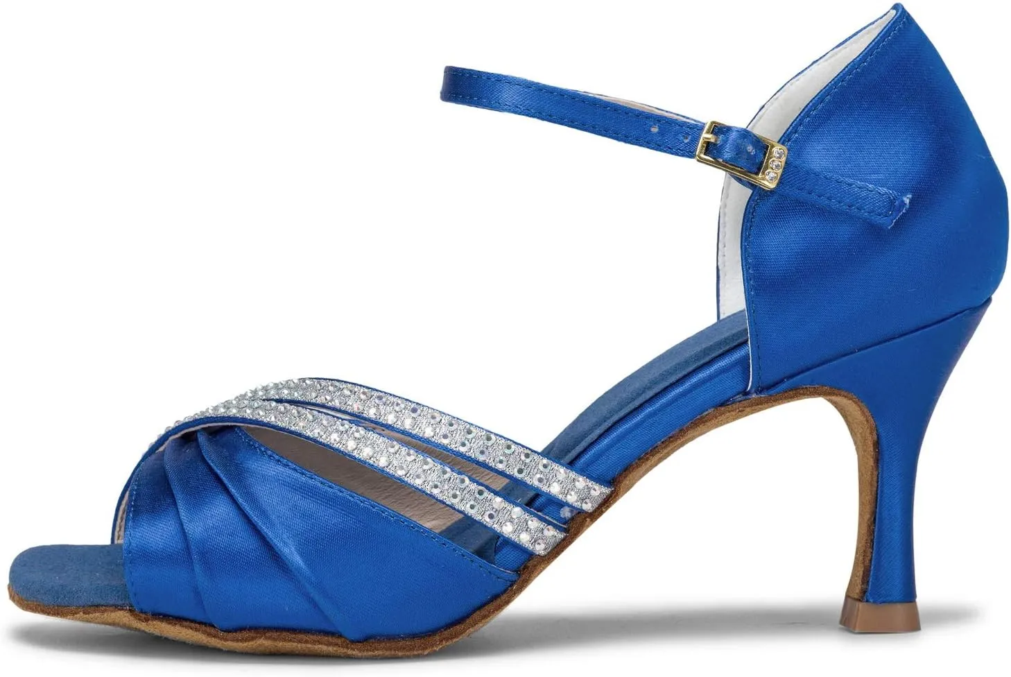 JIAJIA 20524 Women's Satin Sandals Flared Heel Latin Salsa Performance Dance Shoes