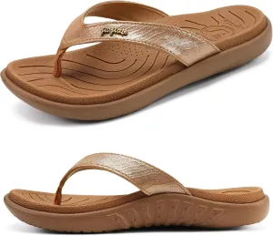 jiajiale Womens Fashion Orthotic Flip Flops Ladies Slip On Lightweight Comfortable Thick Cushion Yoga Mat Thong Sandals With Plantar Fasciitis Arch Support