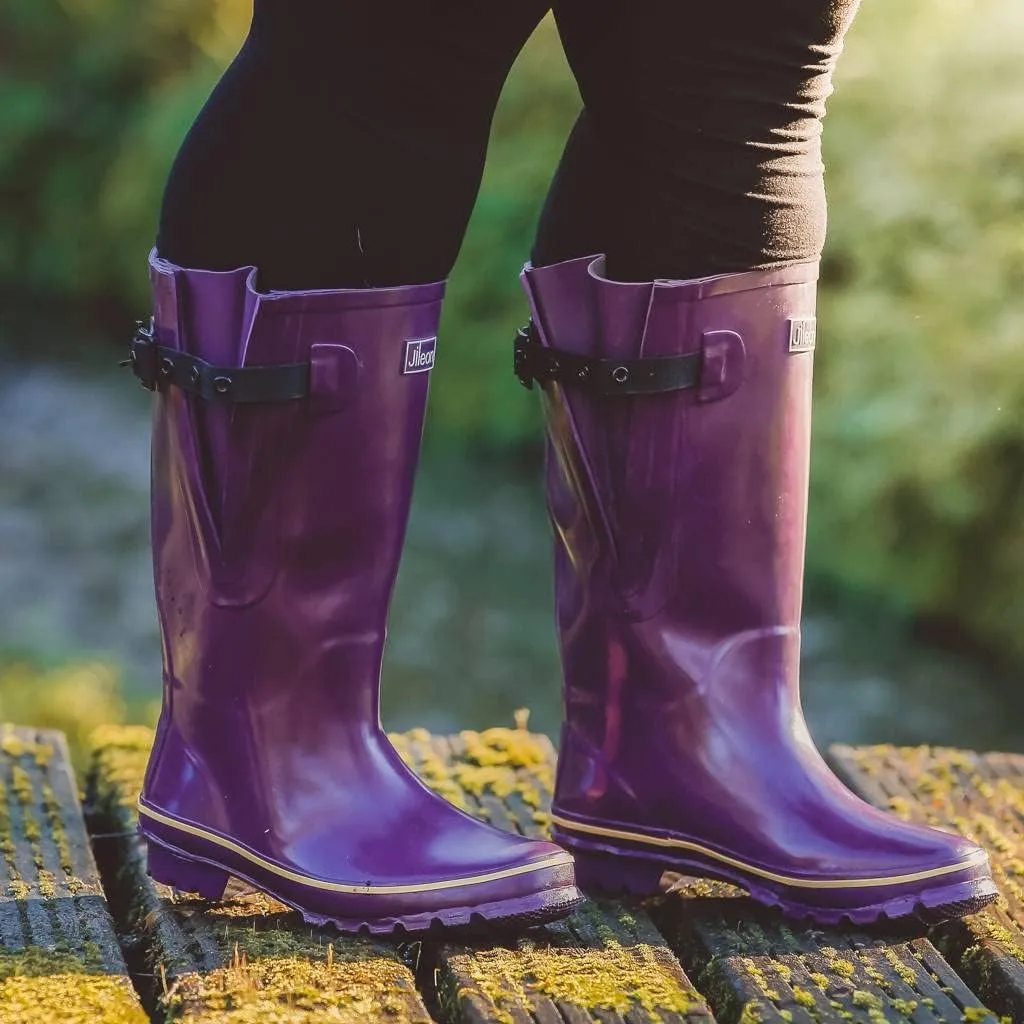 Jileon Extra Wide Calf Rain Boots - Ideal for Wide Feet, Ankles & Calves - Fit 16 to 23” Calves - Durable & Waterproof