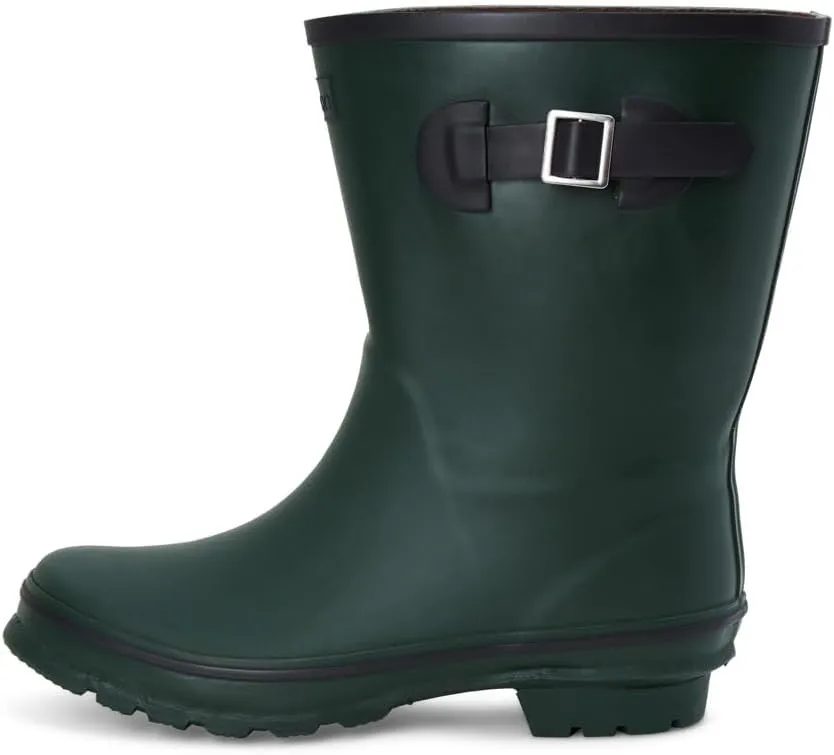 Jileon Mid Calf Rain Boots - Specially Designed For Wide Feet, Ankles or Calves - Half Height Waterproof Durable Wide Calf Rain Boots