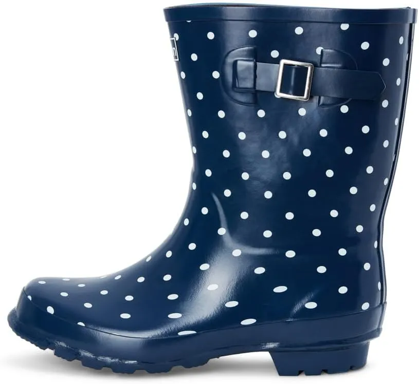 Jileon Mid Calf Rain Boots - Specially Designed For Wide Feet, Ankles or Calves - Half Height Waterproof Durable Wide Calf Rain Boots
