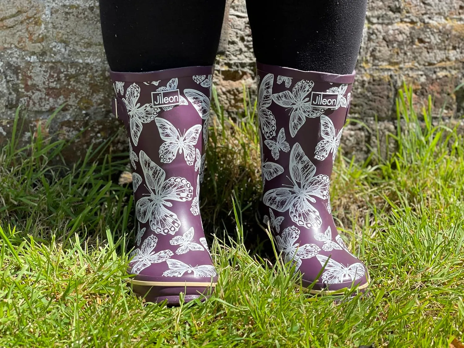 Jileon Mid Calf Rain Boots - Specially Designed For Wide Feet, Ankles or Calves - Half Height Waterproof Durable Wide Calf Rain Boots