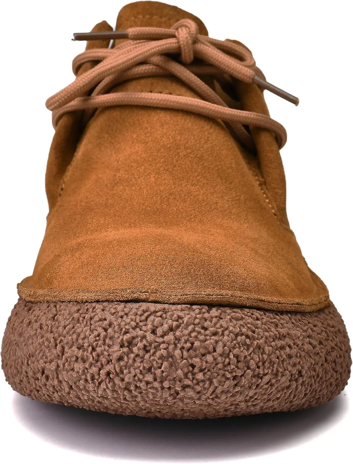 JIONS Mens Ankle Desert Chukka Boots Lace Up Suede Leather Shoes Round Toe Platform Deck Boots