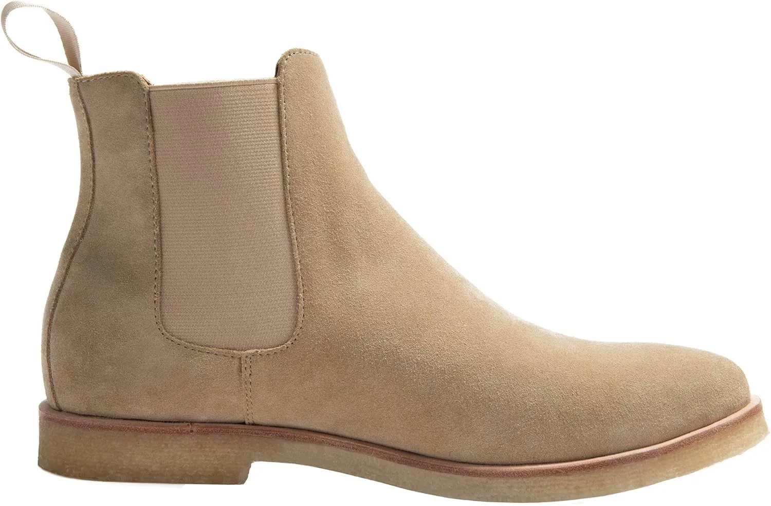JIONS Slip-on Suede Chelsea Boots Men, Genuine Leather Ankle Dress Bootie with Crepe Sole