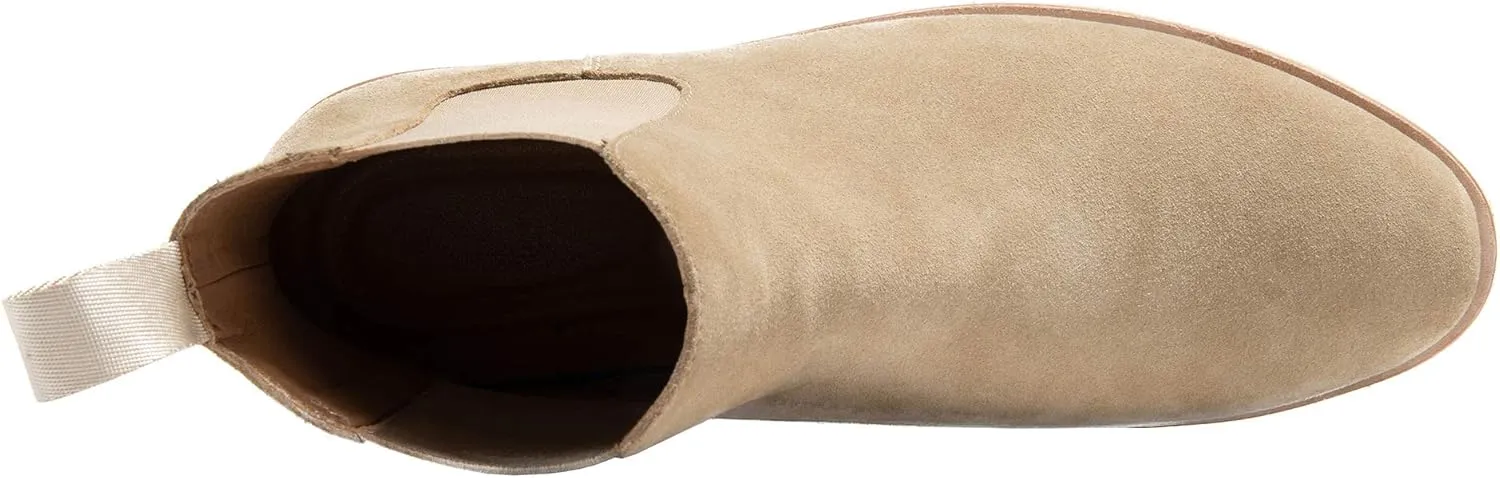 JIONS Slip-on Suede Chelsea Boots Men, Genuine Leather Ankle Dress Bootie with Crepe Sole