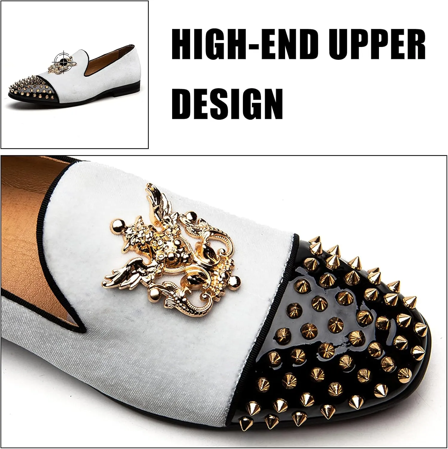 JITAI Men Loafers Slip-On Shoes for Men Fashion Dress Shoes Tuxedo Shoes