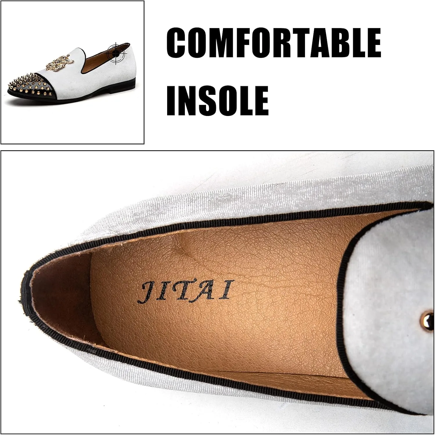 JITAI Men Loafers Slip-On Shoes for Men Fashion Dress Shoes Tuxedo Shoes