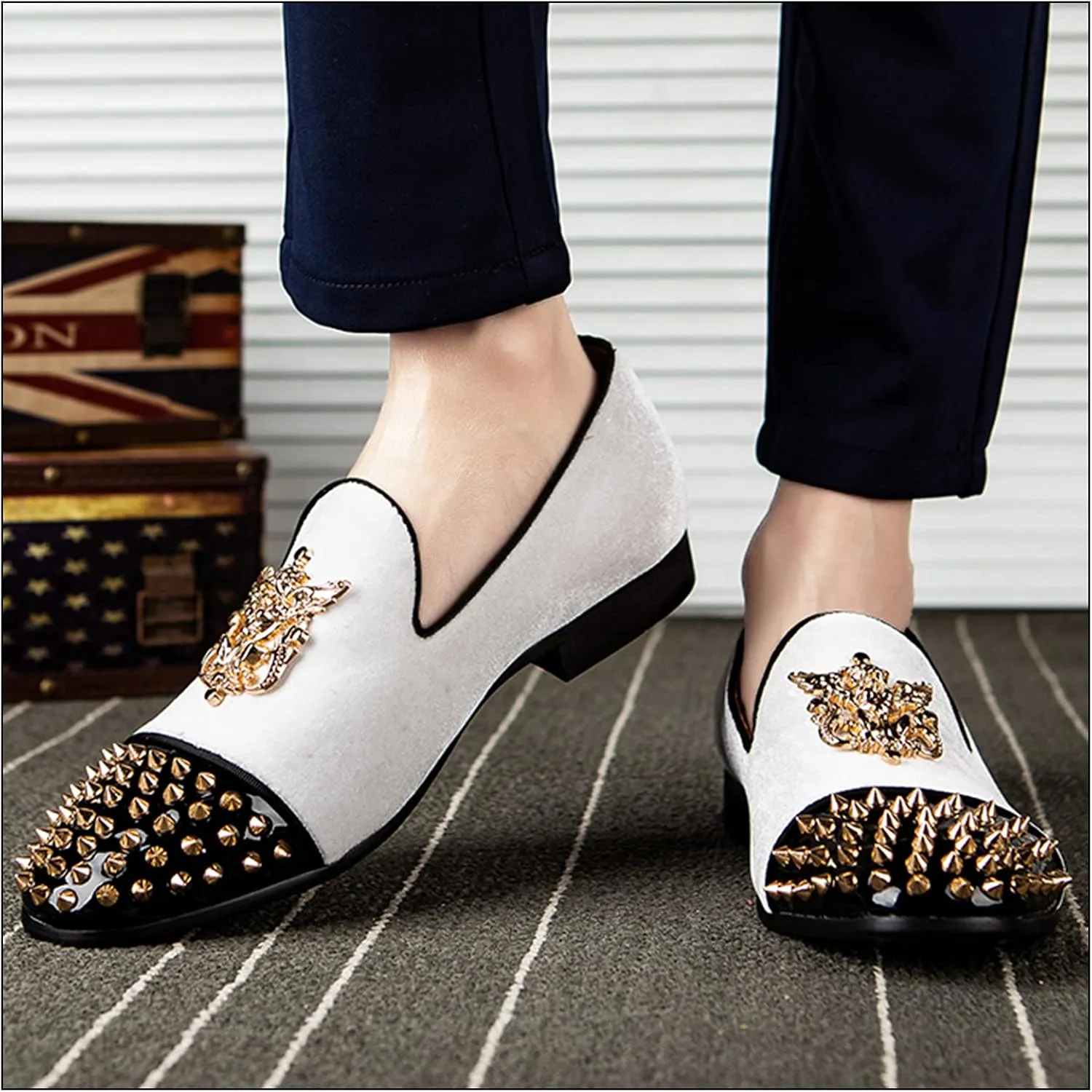 JITAI Men Loafers Slip-On Shoes for Men Fashion Dress Shoes Tuxedo Shoes