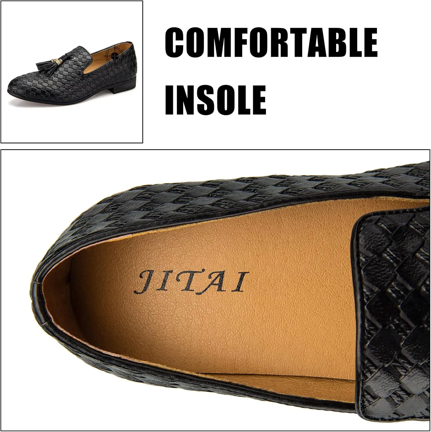 JITAI Men's Fashion Loafers Wedding Shoes Loafers for Men Party Shoes