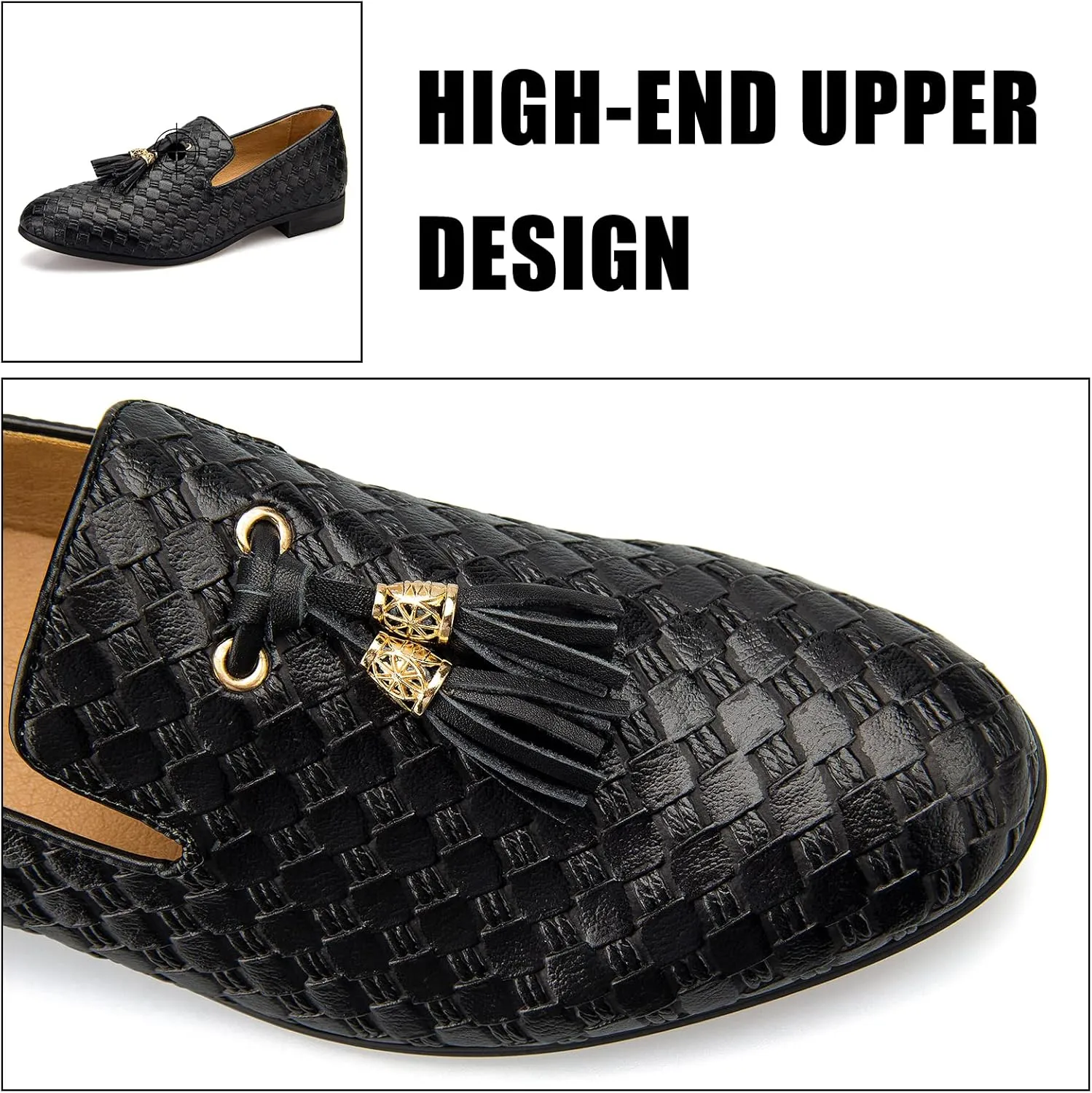 JITAI Men's Fashion Loafers Wedding Shoes Loafers for Men Party Shoes