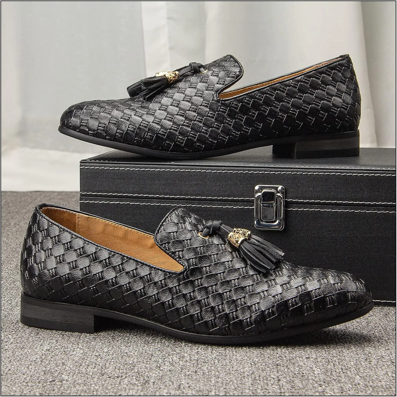 JITAI Men's Fashion Loafers Wedding Shoes Loafers for Men Party Shoes